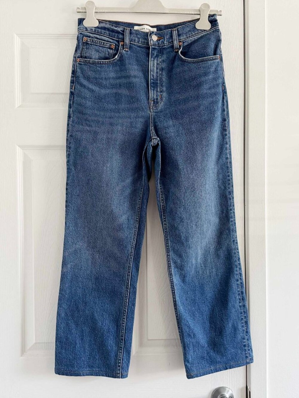 Denim Forum "Arlo" High Rise Straight in Blue, size 30 ** HEMMED **
